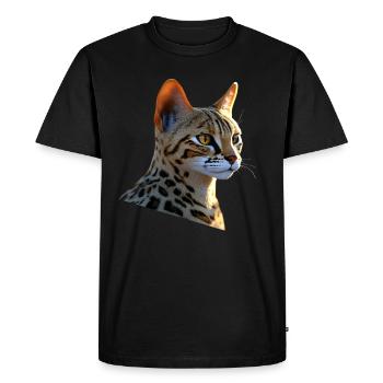 Savannah Cat Cat Mom Cute Serval Leopard Cats - Men's Premium Organic T-Shirt - black - Front - Nico (187cm)