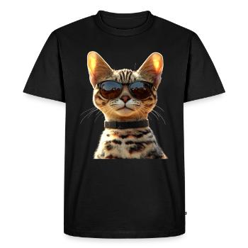 Savannah Cat Cat Mom Cute Serval Leopard Cats - Men's Premium Organic T-Shirt - black - Front - Nico (187cm)
