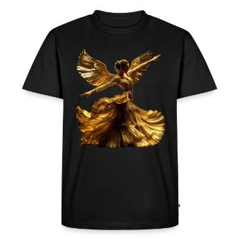 Danseuse de flamenco Aile d’or Espagne Robe Danseuse - T-shirt Premium bio Homme - noir - Devant - Nico (187cm)