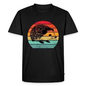 Hérisson rétro vintage - T-shirt Premium bio Homme - noir - Devant - Nico (187cm)