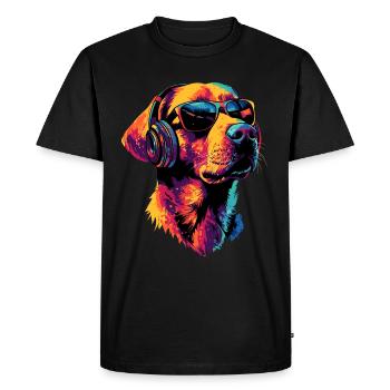 Labrador Retriever Chien Amour Jeunes Labradors mignons - T-shirt Premium bio Homme - noir - Devant - Nico (187cm)