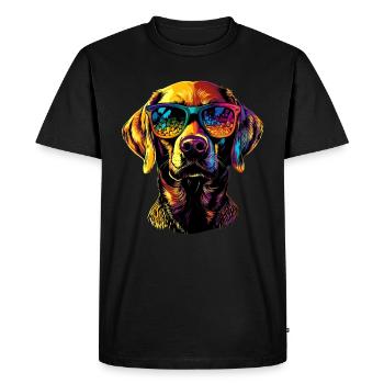 Labrador Retriever Chien Amour Jeunes Labradors mignons - T-shirt Premium bio Homme - noir - Devant - Nico (187cm)
