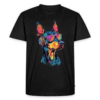 Doberman chiens motif chien de garde fier dobermans - T-shirt Premium bio Homme - noir - Devant - Nico (187cm)