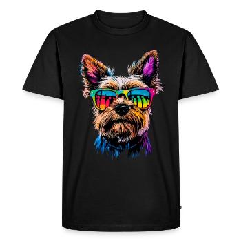 Yorkshire Terrier Amoureux des chiens Mignon Yorkie - T-shirt Premium bio Homme - noir - Devant - Nico (187cm)