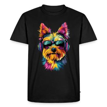 Yorkshire Terrier Amoureux des chiens Mignon Yorkie - T-shirt Premium bio Homme - noir - Devant - Nico (187cm)