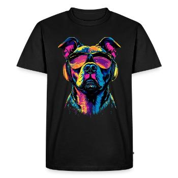 Pitbull Bulldog Pittie American Pitbull Terrier - T-shirt Premium bio Homme - noir - Devant - Nico (187cm)