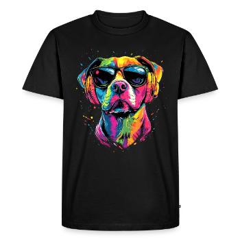 Pitbull Bulldog Pittie American Pitbull Terrier - T-shirt Premium bio Homme - noir - Devant - Nico (187cm)