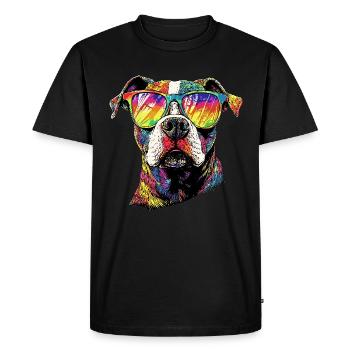 Pitbull Bulldog Pittie American Pitbull Terrier - T-shirt Premium bio Homme - noir - Devant - Nico (187cm)