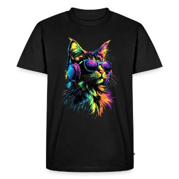 Cat Norwegian Forest Cat Norwegian Forest Cats - Men's Premium Organic T-Shirt - black - Front - Nico (187cm)