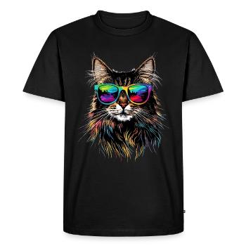 Cat Norwegian Forest Cat Norwegian Forest Cats - Men's Premium Organic T-Shirt - black - Front - Nico (187cm)
