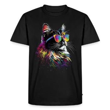 Cat Norwegian Forest Cat Norwegian Forest Cats - Men's Premium Organic T-Shirt - black - Front - Nico (187cm)