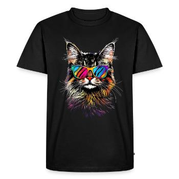 Cat Norwegian Forest Cat Norwegian Forest Cats - Men's Premium Organic T-Shirt - black - Front - Nico (187cm)