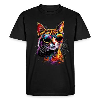 Savannah Cat Cat Mom Cute Serval Leopard Cats - Men's Premium Organic T-Shirt - black - Front - Nico (187cm)