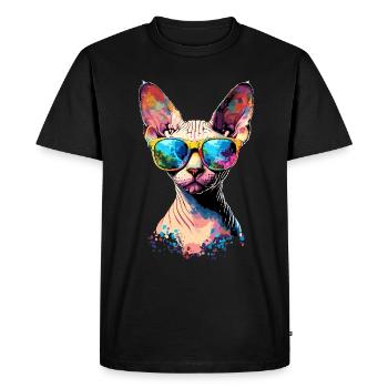 Savannah Cat Cat Mom Cute Serval Leopard Cats - Men's Premium Organic T-Shirt - black - Front - Nico (187cm)