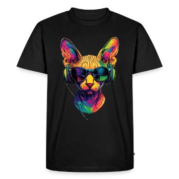 Savannah Cat Cat Mom Cute Serval Leopard Cats - Men's Premium Organic T-Shirt - black - Front - Nico (187cm)