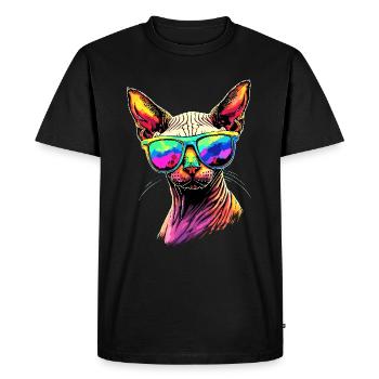 Savannah Cat Cat Mom Cute Serval Leopard Cats - Men's Premium Organic T-Shirt - black - Front - Nico (187cm)