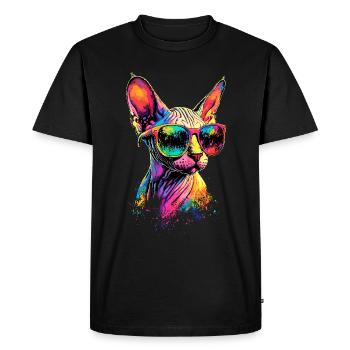 Savannah Cat Cat Mom Cute Serval Leopard Cats - Men's Premium Organic T-Shirt - black - Front - Nico (187cm)