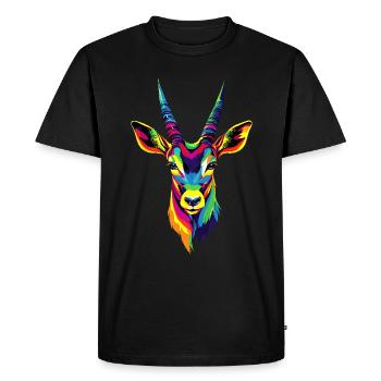 Antelope, Kudu, Gazelle, Africa, Serengeti, Antelope - Men's Premium Organic T-Shirt - black - Front - Nico (187cm)
