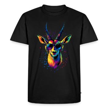 Antelope, Kudu, Gazelle, Africa, Serengeti, Antelope - Men's Premium Organic T-Shirt - black - Front - Nico (187cm)