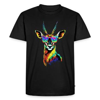 Antelope, Kudu, Gazelle, Africa, Serengeti, Antelope - Men's Premium Organic T-Shirt - black - Front - Nico (187cm)