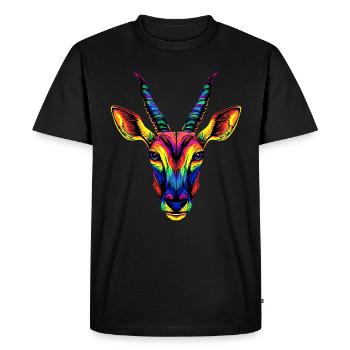 Antelope, Kudu, Gazelle, Africa, Serengeti, Antelope - Men's Premium Organic T-Shirt - black - Front - Nico (187cm)