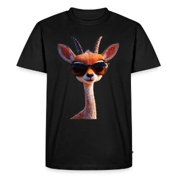 Antelope, Kudu, Gazelle, Africa, Serengeti, Antelope - Men's Premium Organic T-Shirt - black - Front - Nico (187cm)