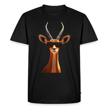 Antelope, Kudu, Gazelle, Africa, Serengeti, Antelope - Men's Premium Organic T-Shirt - black - Front - Nico (187cm)