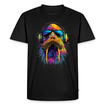 Morse, défenses, phoque, morses sauvages du Pacifique - T-shirt Premium bio Homme - noir - Devant - Nico (187cm)
