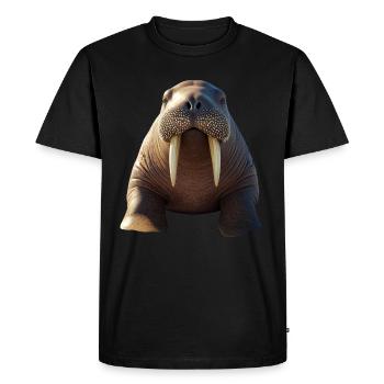 Walrus, tusks, seal, wild Pacific walruses - Men's Premium Organic T-Shirt - black - Front - Nico (187cm)