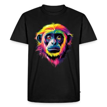 Gibbon Monkey Whitehand Gibbon Monkey Cute Lar Gibbons - Men's Premium Organic T-Shirt - black - Front - Nico (187cm)