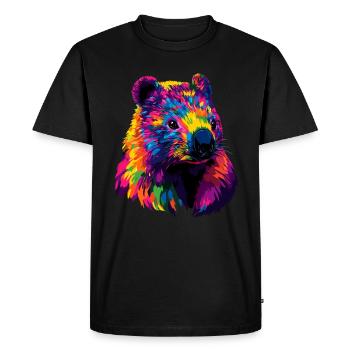 Wombat Australie Marsupial Mignon Wombat - T-shirt Premium bio Homme - noir - Devant - Nico (187cm)