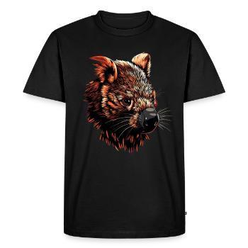 Wombat Australie Marsupial Mignon Wombat - T-shirt Premium bio Homme - noir - Devant - Nico (187cm)