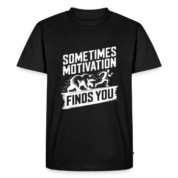Sometimes motivation finds you! Race Jogging - Men's Premium Organic T-Shirt - black - Front - Nico (187cm)