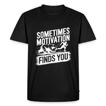Sometimes motivation finds you! Race Jogging - Men's Premium Organic T-Shirt - black - Front - Nico (187cm)