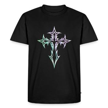Goth Cross Y2K Emo Cross Gothic Aesthetic - Men's Premium Organic T-Shirt - black - Front - Nico (187cm)