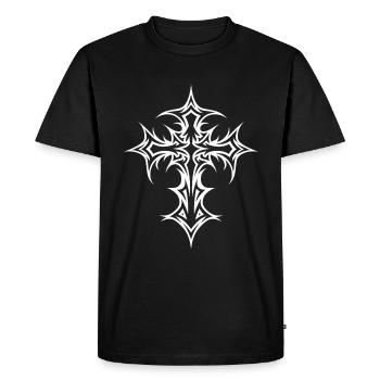 Goth Cross Y2K Emo Cross Gothic Aesthetic - Men's Premium Organic T-Shirt - black - Front - Nico (187cm)