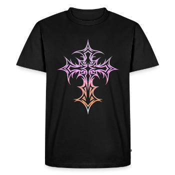 Croix gothique Y2K Emo Croix Gothique Esthétique Tribal - T-shirt Premium bio Homme - noir - Devant - Nico (187cm)