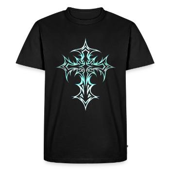 Croix gothique Y2K Emo Croix Gothique Esthétique Tribal - T-shirt Premium bio Homme - noir - Devant - Nico (187cm)