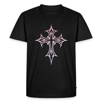 Croix gothique Y2K Emo Croix Gothique Esthétique Tribal - T-shirt Premium bio Homme - noir - Devant - Nico (187cm)