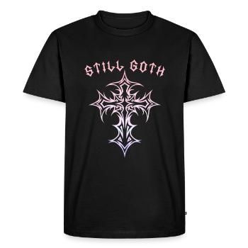Still Goth! Gothic Aesthetics Y2K Cross - Men's Premium Organic T-Shirt - black - Front - Nico (187cm)