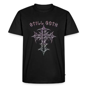 Still Goth! Gothic Aesthetics Y2K Cross - Men's Premium Organic T-Shirt - black - Front - Nico (187cm)