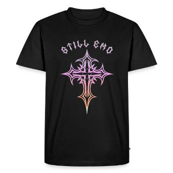 Still Goth! Gothic Aesthetics Y2K Cross - Men's Premium Organic T-Shirt - black - Front - Nico (187cm)