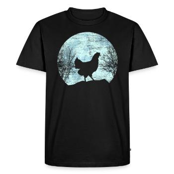 Poulet devant le cadeau de fermier fermier fermier poulets lune - T-shirt Premium bio Homme - noir - Devant - Nico (187cm)