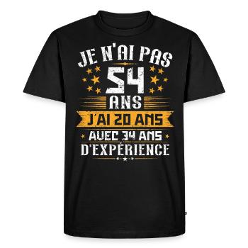 Je n'ai pas 54 ans, Cadeau d'anniversaire 54 ans - T-shirt Premium bio Homme - noir - Devant - Nico (187cm)