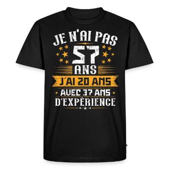 Je n'ai pas 77 ans, Cadeau d'anniversaire 77 ans - T-shirt Premium bio Homme - noir - Devant - Nico (187cm)