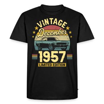 Vintage Décembre 1957 65 Ans Anniversaire - T-shirt Premium bio Homme - noir - Devant - Nico (187cm)