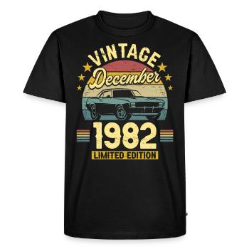 Vintage Décembre 1982 40 Ans Anniversaire - T-shirt Premium bio Homme - noir - Devant - Nico (187cm)
