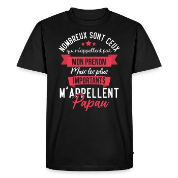 Cadeau papou, les plus importants mappellent papou - T-shirt Premium bio Homme - noir - Devant - Nico (187cm)