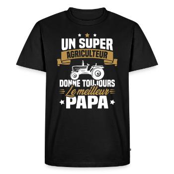 Super agriculteur donne toujours le meilleur papa - T-shirt Premium bio Homme - noir - Devant - Nico (187cm)