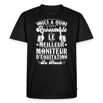 Le meilleur moniteur d'équitation du monde - T-shirt Premium bio Homme - noir - Devant - Nico (187cm)